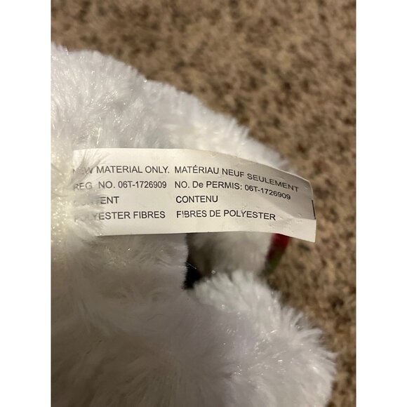 American Greetings Christmas Reindeer Plush 15 in White Plaid Antler Bow 2018 - Picture 7 of 9